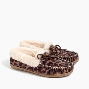 Leopard Faux Shearling Slippers